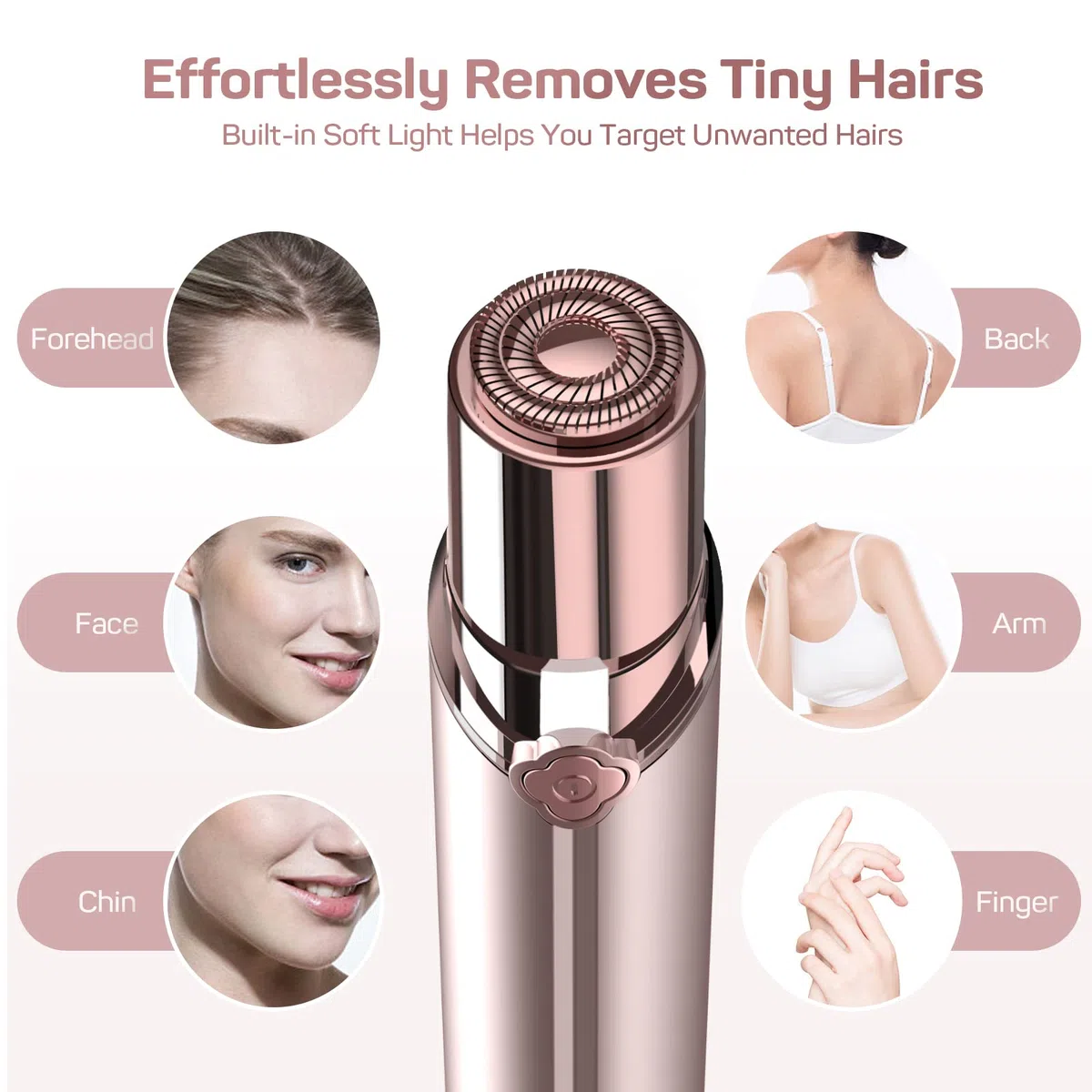 Depilación facial para mujeres (2023) - GURELAX Depiladora facial impecable para mentón, labio superior, pelusa de melocotón, incluye 4 cabezales de repuesto, depiladora, cara para mujeres