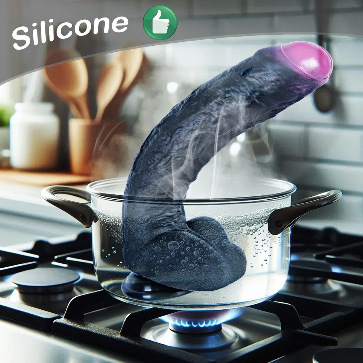 Dildo in silicone effetto pelle con doppia tenuta, diametro 5,9 cm, ventosa, lungo 30 cm, realistico, curvo, nero, non circonciso, extra spesso, gigante, morbido, punto G e plug anale