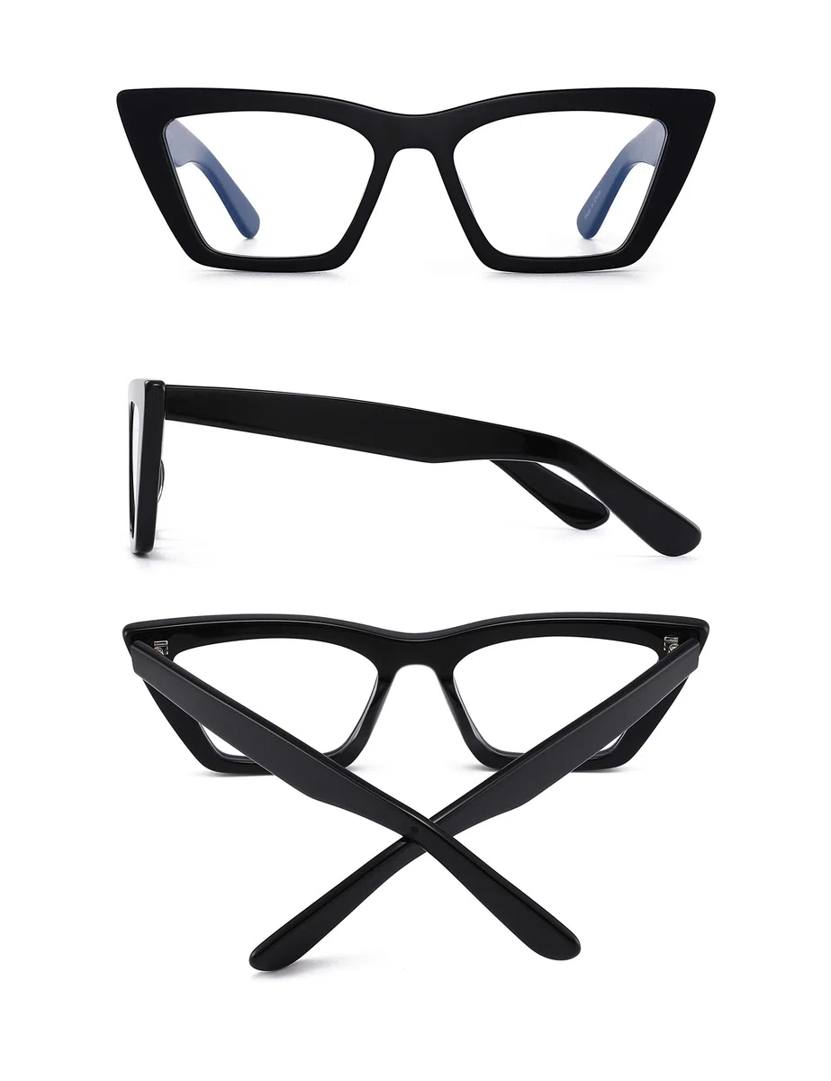 GLINDAR Occhiali Luce Blu Occhi di Gatto. Protezione contro Schermi e Monitor. Montatura in Acetato di Alta Qualità - Per Donna.