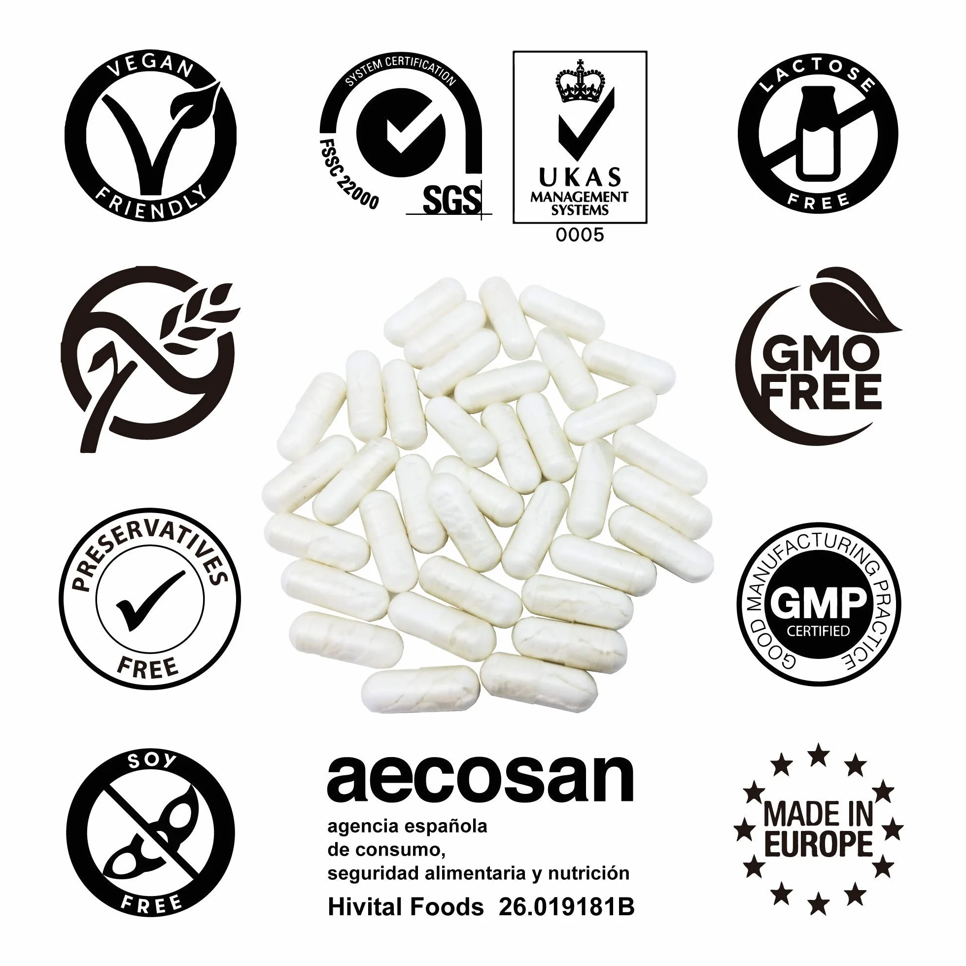 Trans-Resveratrolo 500 mg. 90 capsule vegane per 3 mesi di trattamento. Con Nicotinamide e Piperina. Estratto Naturale di Fallopia Japonica 98% Resveratrolo Naturale Puro. Da Hivital