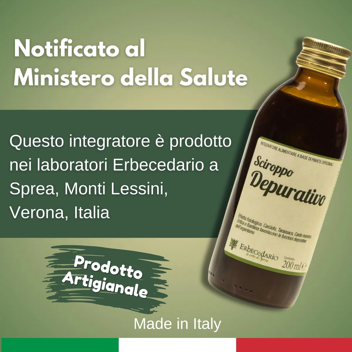 Sciroppo depurativo fegato 200ml con tarassaco, carciofo e cardo mariano 1160mg di attivi per dose giornaliera, Detox fegato e intestino elimina le tossine in eccesso - Made in Italy