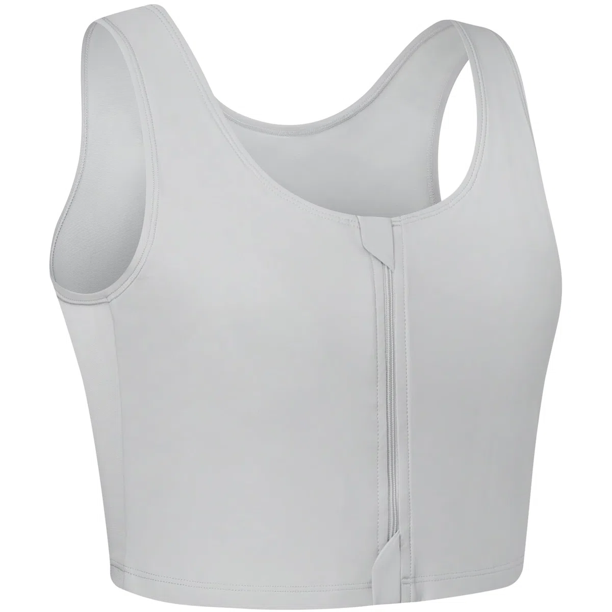 XUJI Transgender FTM Zip Up Traspirante Mezza Binder
