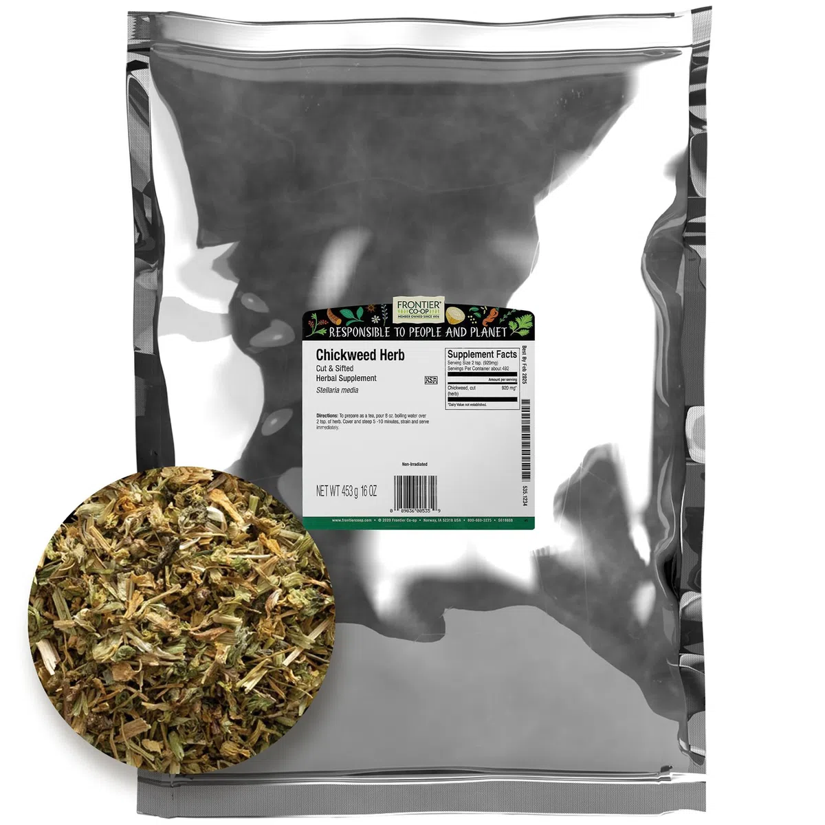 Frontier Bulk Chickweed Herb, Cut & Sifted, 1 lb. package by Frontier Natural Products
