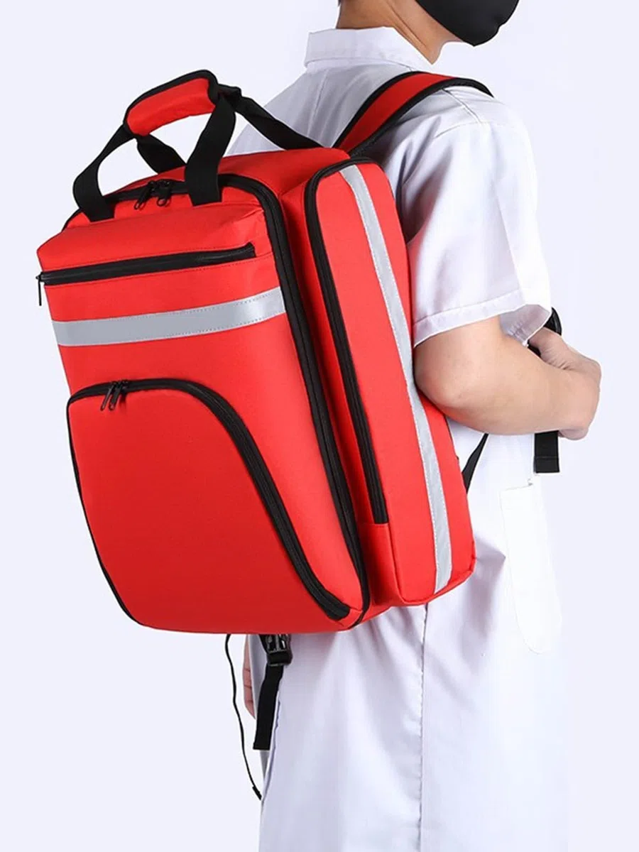 REHOOF Zaino Medico di Emergenza, Borsa Trauma per Primo Soccorso con Catarifrangente,Zaino Infermiere Domiciliare,Grande capacità di Primo Soccorso Medico per Campeggio, Escursionismo, Trekking C