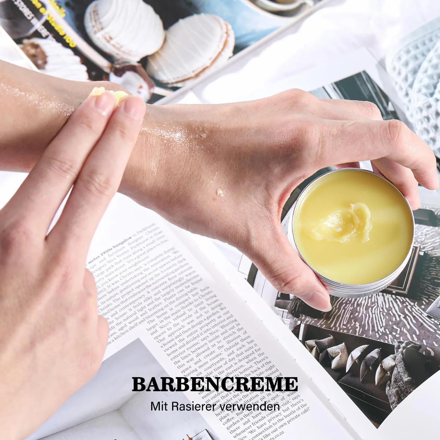 Rinse&Robusto, set per la cura della barba da 8 pezzi, con borsa da viaggio, profumo di eucalipto, spazzola da barba, forbici da barba, shampoo da barba
