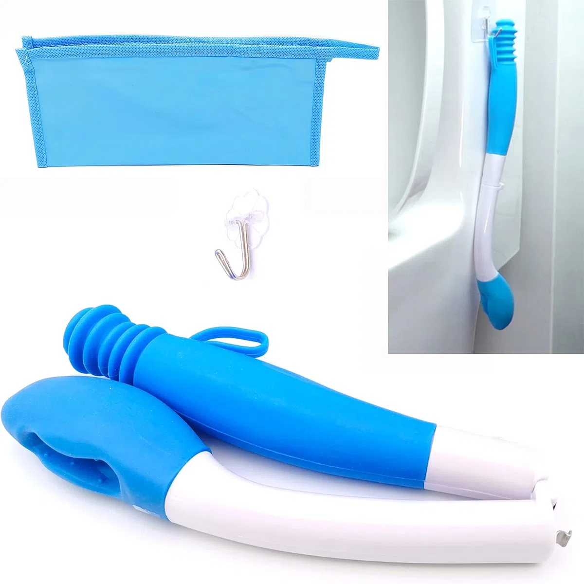 Toilette Aids Tools Lungo Comfort Wipe Pieghevole Toilette AIDS AIDS Buddy Toilette AIDS AIDS con Gancio di Corda per Disabili Anziani Donne Incinte Donne Ferite