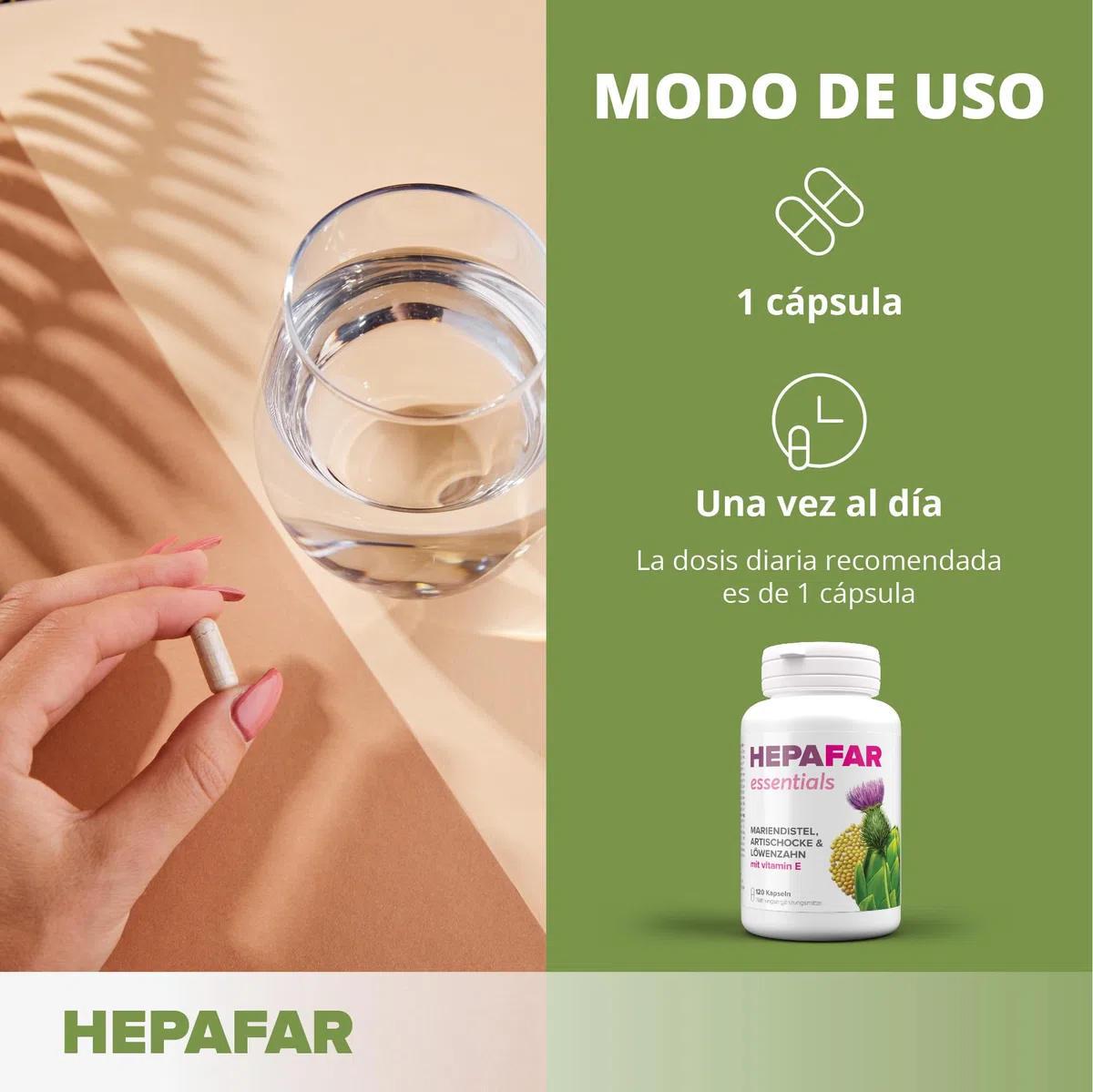 Cardo Mariano Tarassaco e Carciofo – Vitamina E – Detox – 80% di Silimarina – Depura Fegato – 120 capsule vegane ad alto dosaggio per 120 giorni – Sensilab Essential Hepafar