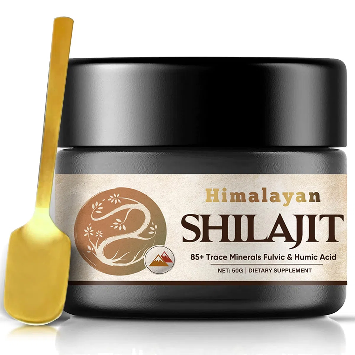 Shilajit-Himalayano-Puro-Organica, 50g-Shilajit-Organico con 85+ Oligominerali e Acido Fulvico, Shilajit Organico Naturale di Potenza