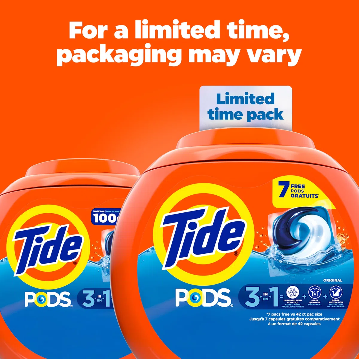 Tide 3-in-1 PODS detersivo per bucato, originale, 42 pezzi