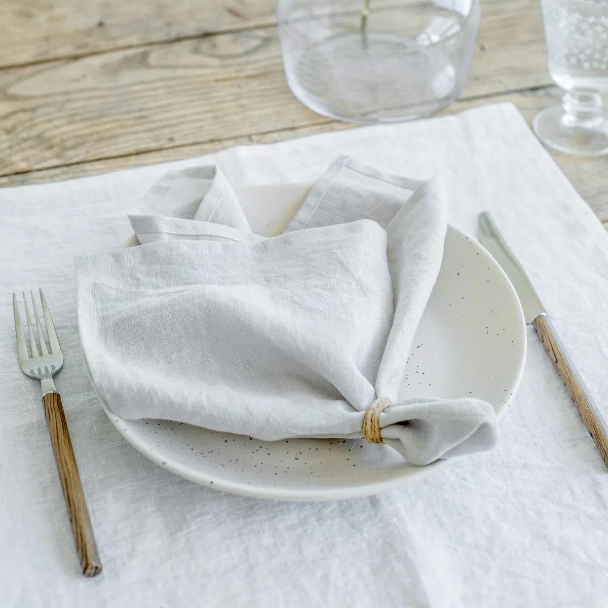 MagicLinen - Tovaglioli riutilizzabili in 100% lino per uso quotidiano, adatti per l'uso quotidiano, tovaglioli ecologici, colore: grigio chiaro