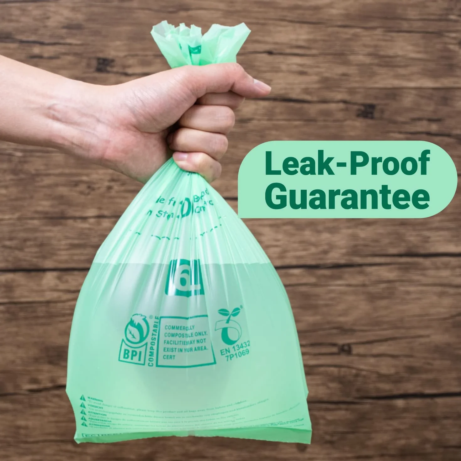 Greener Walker 100% compostabile biodegradabile 10L sacchi per Rifiuti Alimentari da Cucina-150 Sacchetti