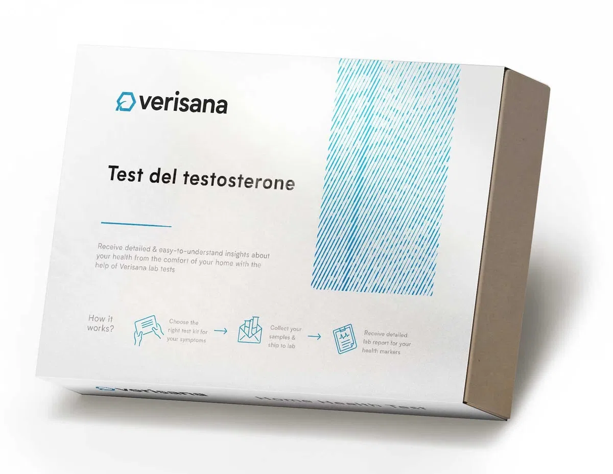Test del testosterone | Test di laboratorio per misurare la carenza o l'eccesso di testosterone | Test ormonale (salivare) adatto per massa muscolare e allenamento della forza | Verisana