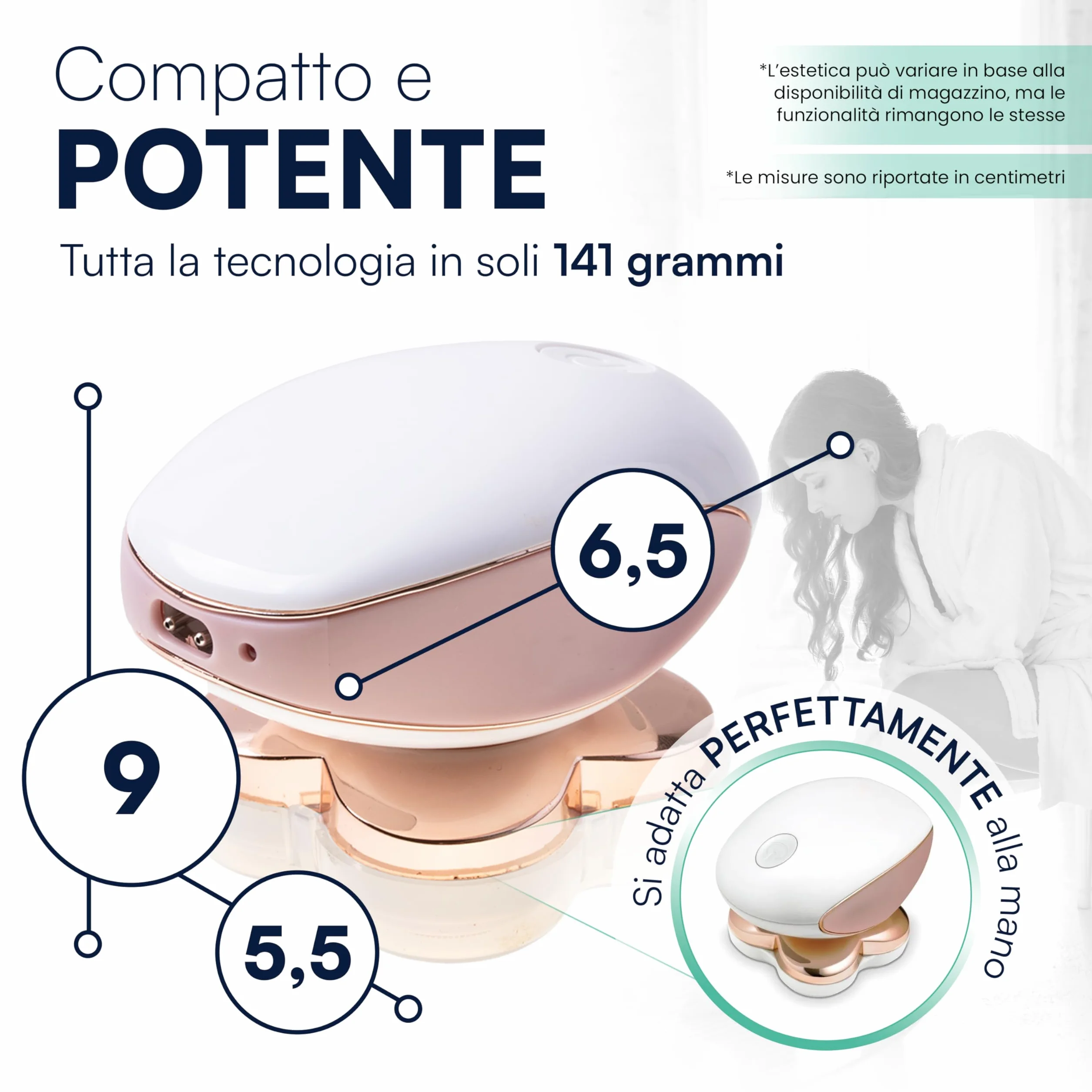 TEMPO DI SALDI Rasoio Elettrico Donna per Viso e Corpo Indolore con luce LED Ricaricabile, Epilatore Elettrico Donna Portatile con Testine Rotanti Lame Ipoallergeniche, Rasoio Corpo Delicato