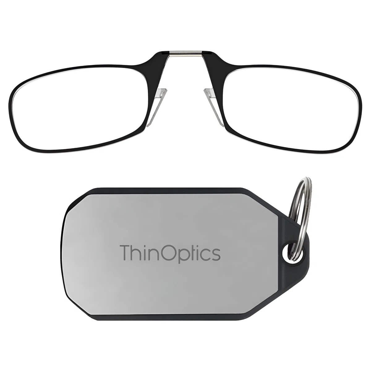 ThinOptics Occhiali Da Lettura Con Custodia Portachiavi - Unisex Uomo Donna - Occhiali Da Lettura Compatti, Pieghevoli E Leggeri Con Tecnologia Flex-fit