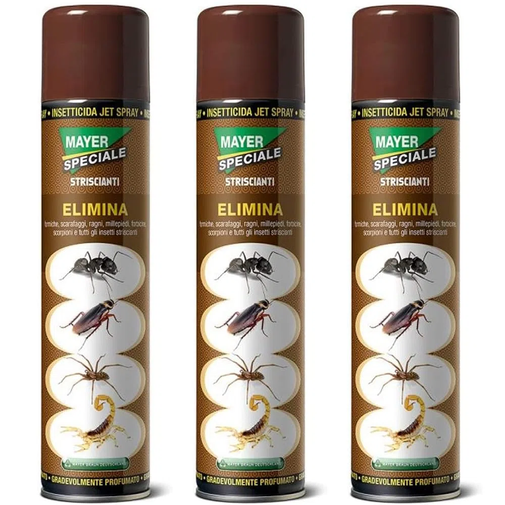 Azimuthgarden Multipack 3 Pz Speciale Striscianti Mayer Elimina tutti gli Insetti Striscianti Multinsetto Spray 400 ml