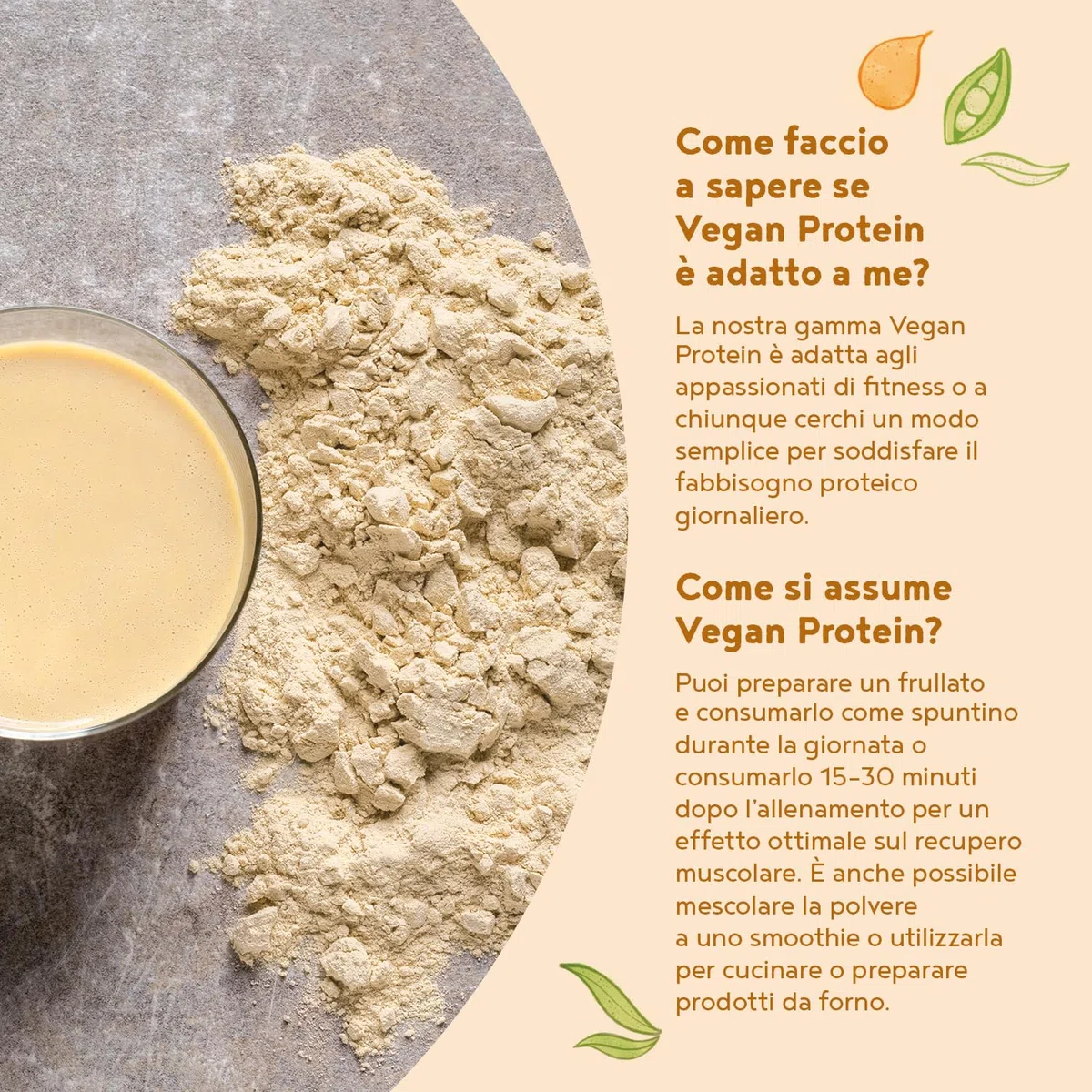 Proteine in Polvere Vegane | Gusto Mango | 21g Proteine Vegetali Isolate in Polvere di Pisello e Riso | Massa Muscolare | 600g Vegan Protein Powder | Alpha Foods