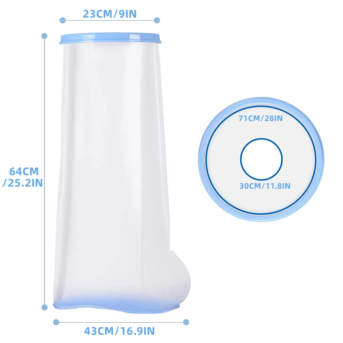Fasola Protezione Gesso Gamba Antiscivolo, Coprigesso Gamba Impermeabile Adulto Per Coscia, Gamba, Ginocchio, Piede, Protezione Gesso Doccia Mantieni le Ferite e le Bende Asciutte