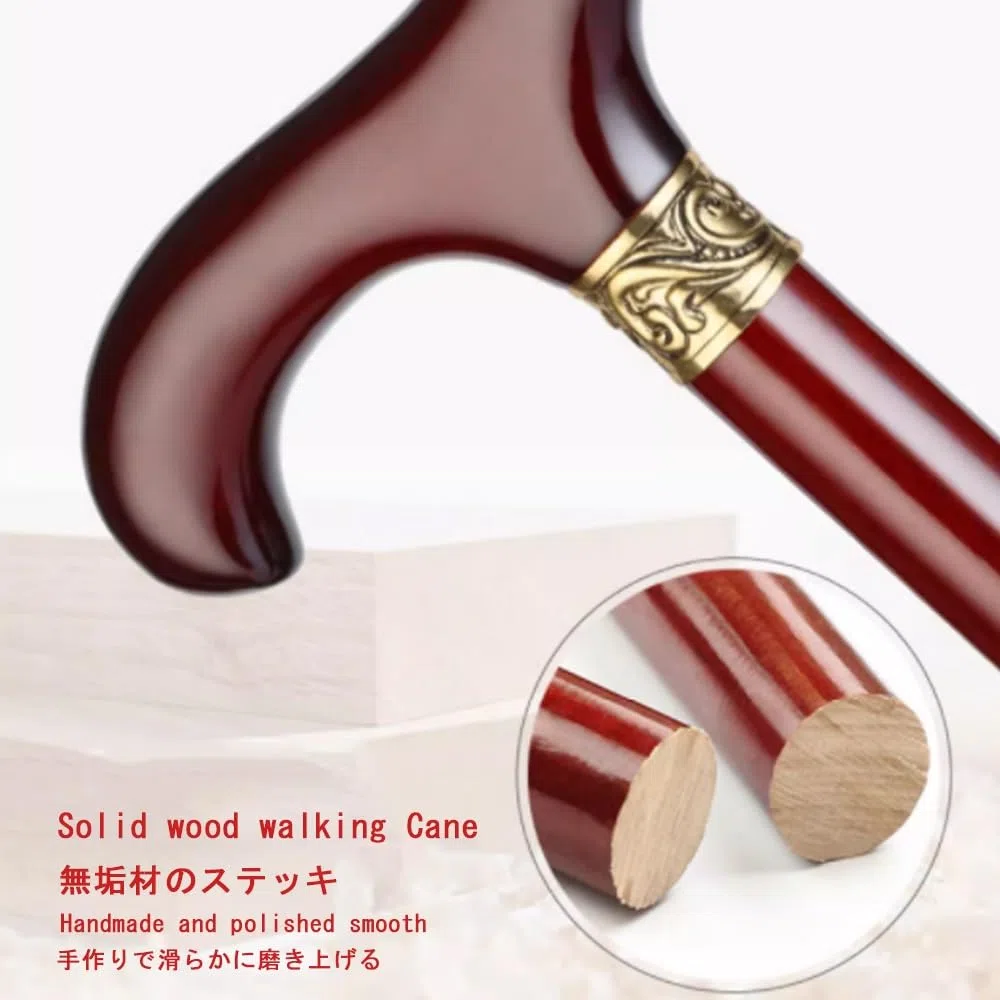Bastone Di Sostegno In Legno 80cm 85cm 90cm 95cm Bastone Da Passeggio In Legno Leggero Ergonomico Canna Ausili Per La Mobilità Per Anziani(Color:A,Size:85cm(33in))