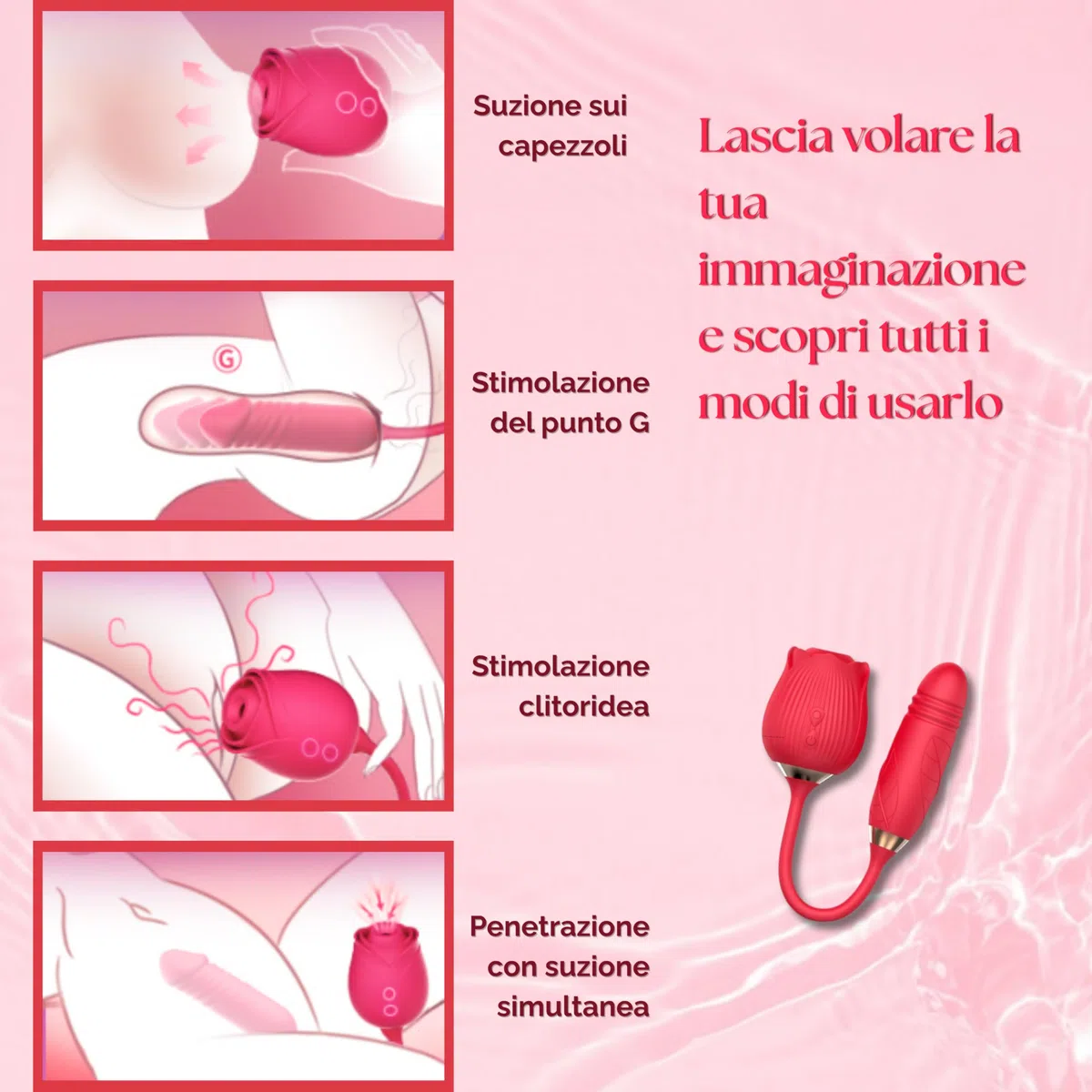 Vibratoreper Donna Professionale Succhia Clitoride per Donna Stimolatore Clitoride Femminile Sextoysys Coppia Giochi per Adulti Sexy Vibratore Spinta Rose Toy Sex Toys