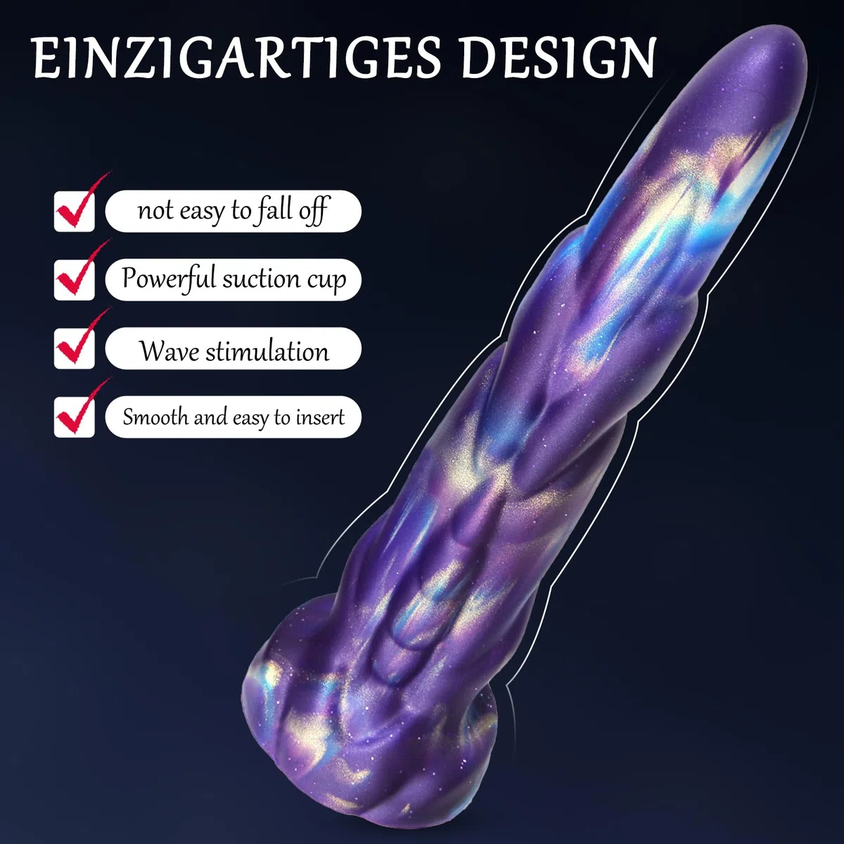 BDSMLOVE Dildo anale fantasy con ventosa, plug anale per uomini e donne, sex toy per fist fucking, dildo gigante, dildo a forma di pene per adulti, coppie, sesso estremo (L)