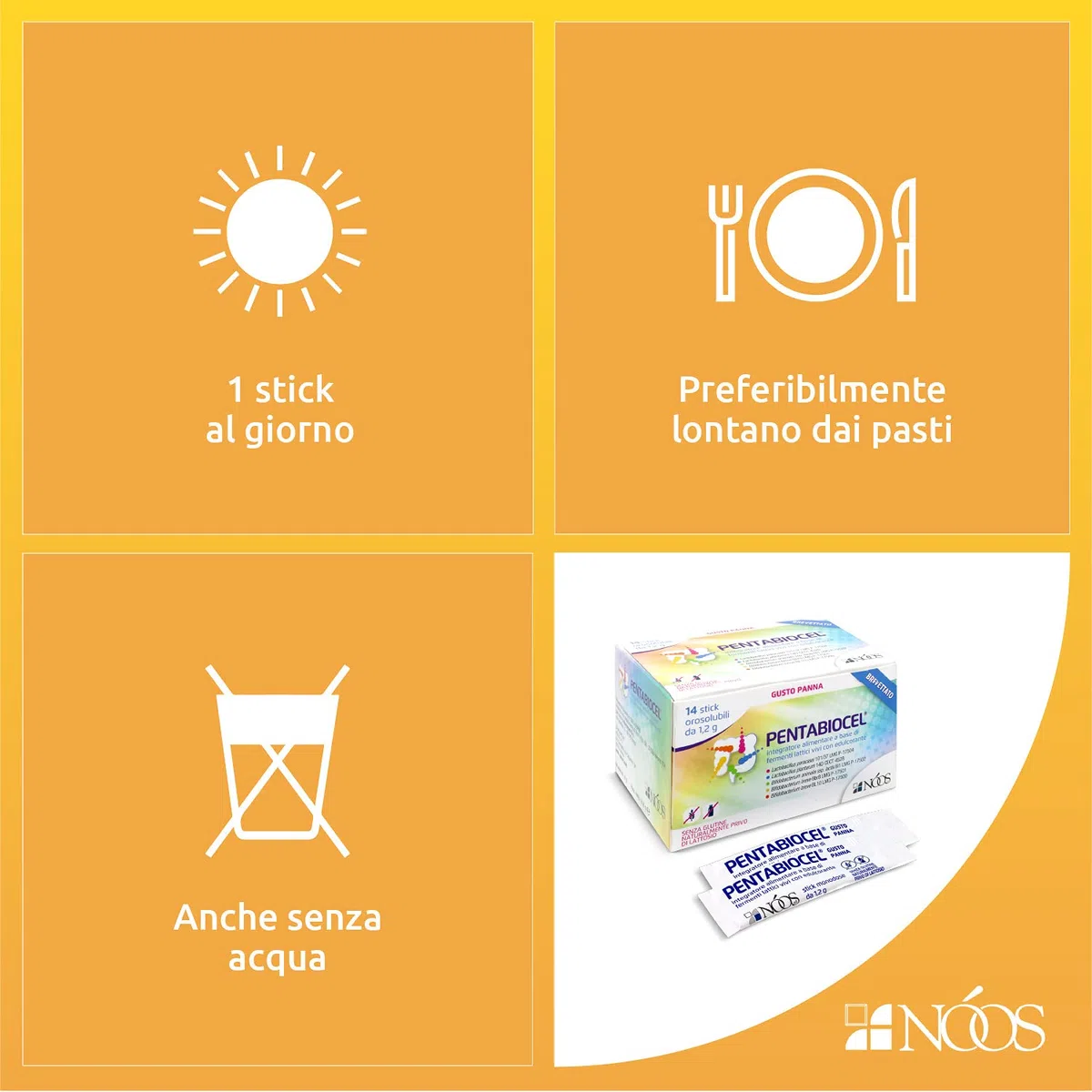 Fermenti Lattici Probiotici per Intestino 14 Stick Orosolubili Fermenti Lattici Vivi 20 Miliardi di Lattobacilli e Bifidobatteri Integratore Flora Intestinale e Difese Senza Glutine e Lattosio