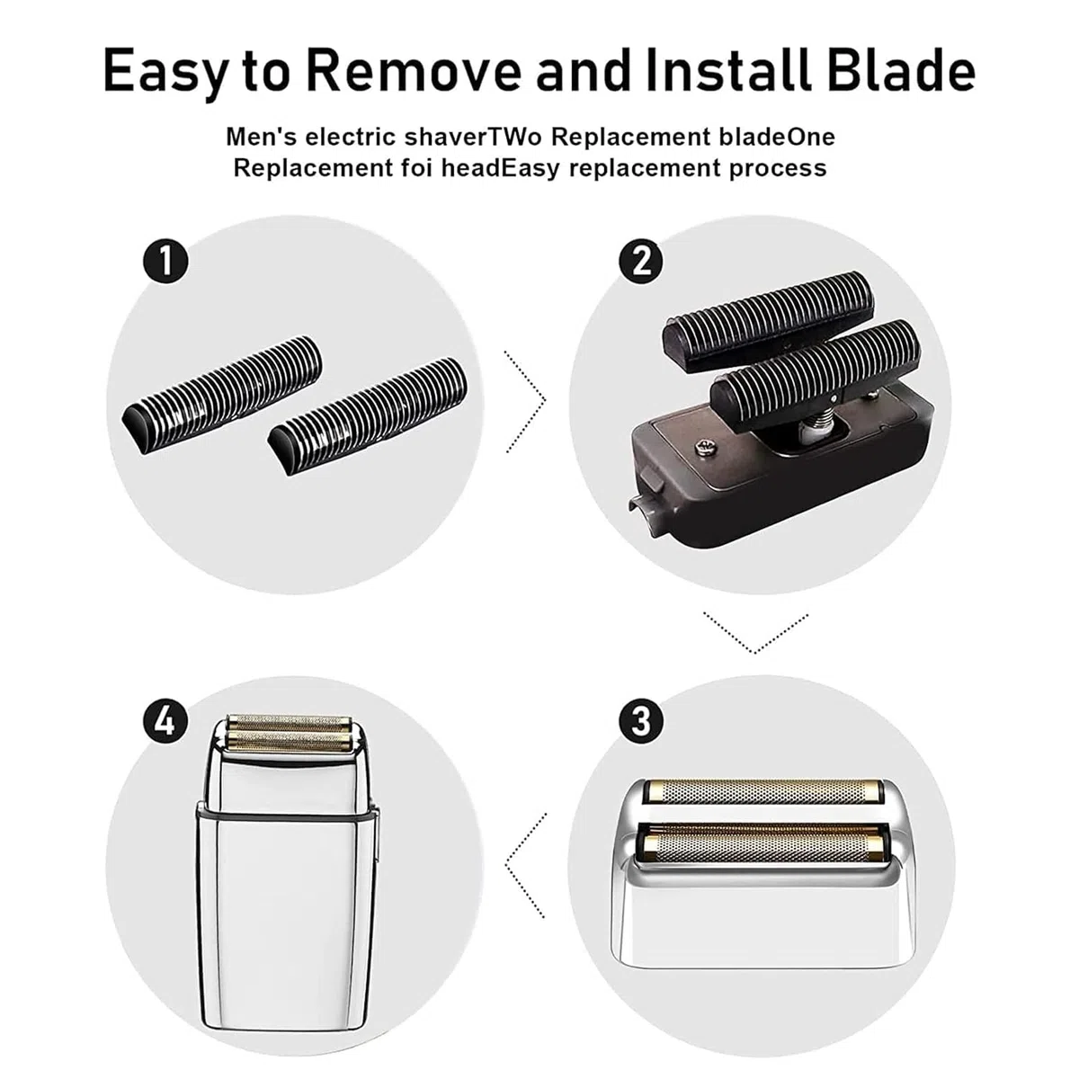 Testina di ricambio per pellicola da barba compatibile con rasoi a doppia griglia BaByliss, pellicola di ricambio compatibile con rasoi BaBylissPRO FXFS2