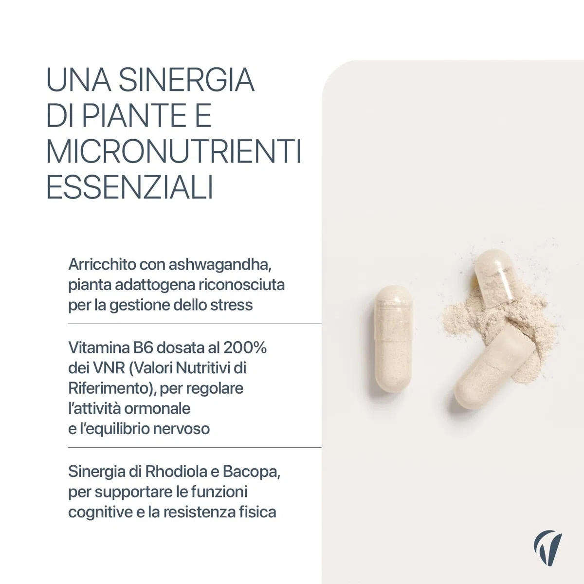 Cortisol Control – Integratore anti-stress e stanchezza – Ashwagandha, Rhodiola, Bacopa, L-teanina, Magnesio – 120 capsule vegan – Vitavea