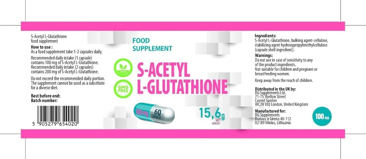 Hepatica S-Acetil-Glutatione | 100 mg | Alto dosaggio, principio attivo unico | 60 capsule vegane | scorta per 2 mesi | GMP & Testato da Laboratorio Indipendente