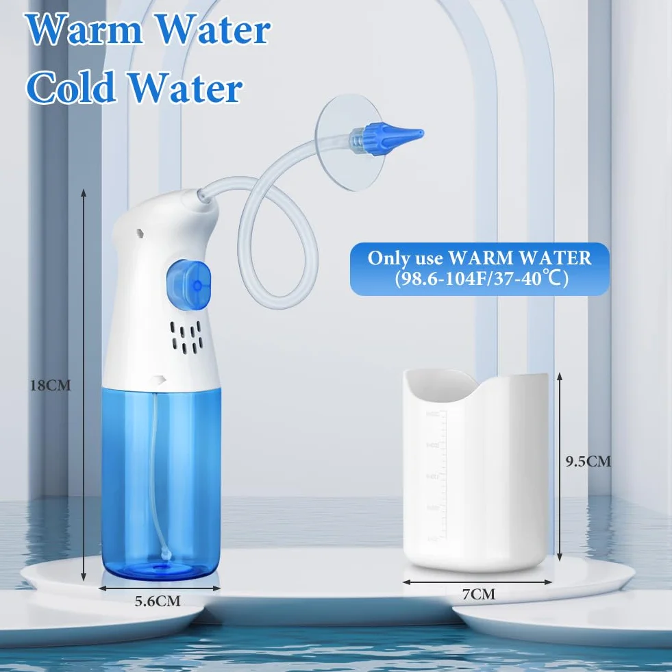 Pulitore Orecchie, Kit Pulizia Orecchie con 11 Ugello, Bacino Idrico, Pulitore per le Orecchie Sicuro ed Efficace, Sistema di Irrigazione Auricolare per Adulti e Bambini(Manuale)
