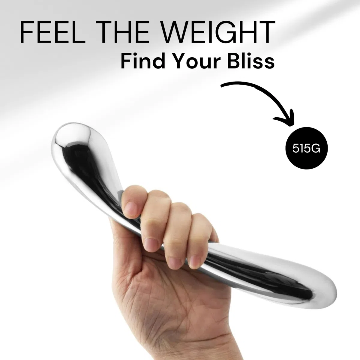 Dildo Anale Acciaio Inox 21 cm 515 g – Doppio Plug Anale ⌀2,5-3 cm – Stimolatore Prostata Estremo per Coppie FOPS A138