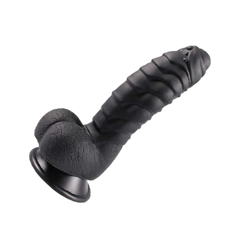 SXOVO Dildo Realistico 4,5 CM Diametro Squama di Pesce Armatura Pene con Ventosa per Uomini e Donne Dildo di Grandi Dimensioni Impermeabile Nuovi Arrivi Giocattolo del Sesso per Adulti (Nero)