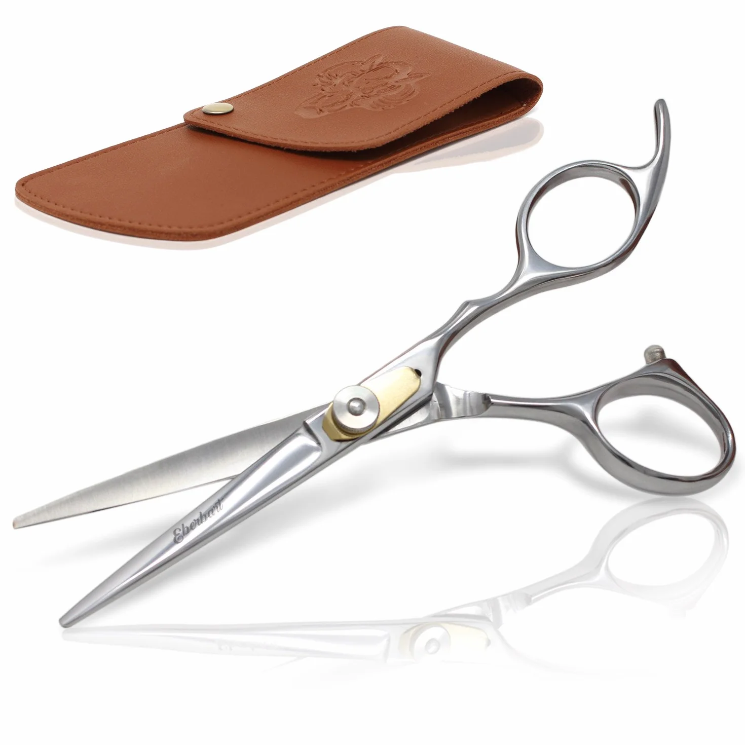 Forbici da barba + custodia in pelle sintetica + eBook gratuito – Forbici professionali per barba e baffi in acciaio inossidabile per taglio e rasatura precisi (lunghezza 18 cm)