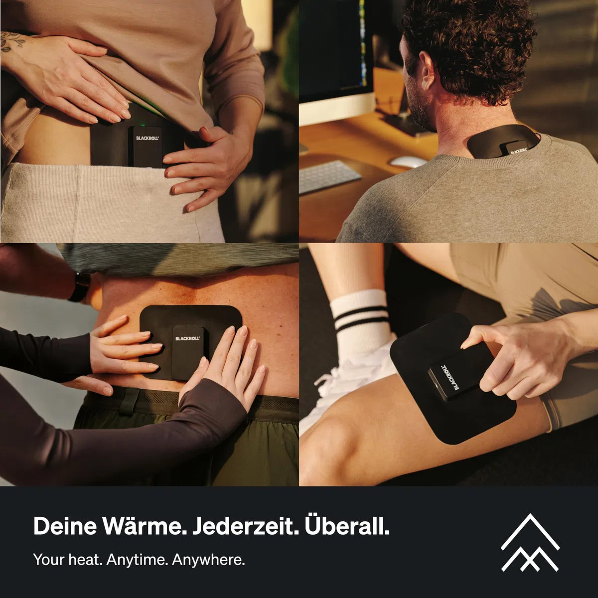 BLACKROLL® THERMO PAD - Cerotto termico elettrico, riutilizzabile, calore costante per rigenerazione, mestruazioni e rilassamento muscolare, fino a 8 ore di autonomia, USB-C