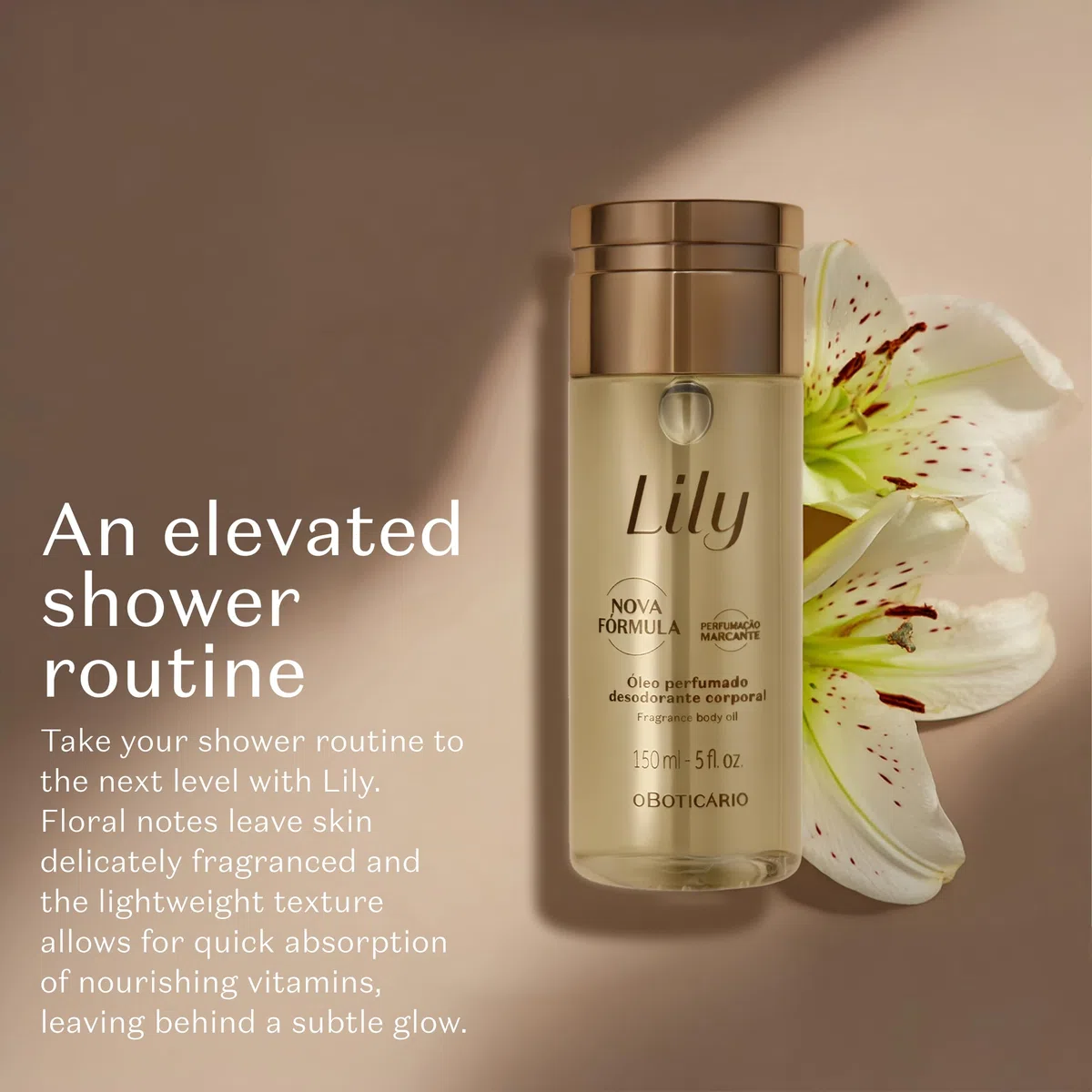 O BOTICARIO LILY OLEO CORPORAL PERFUMADO 150ml