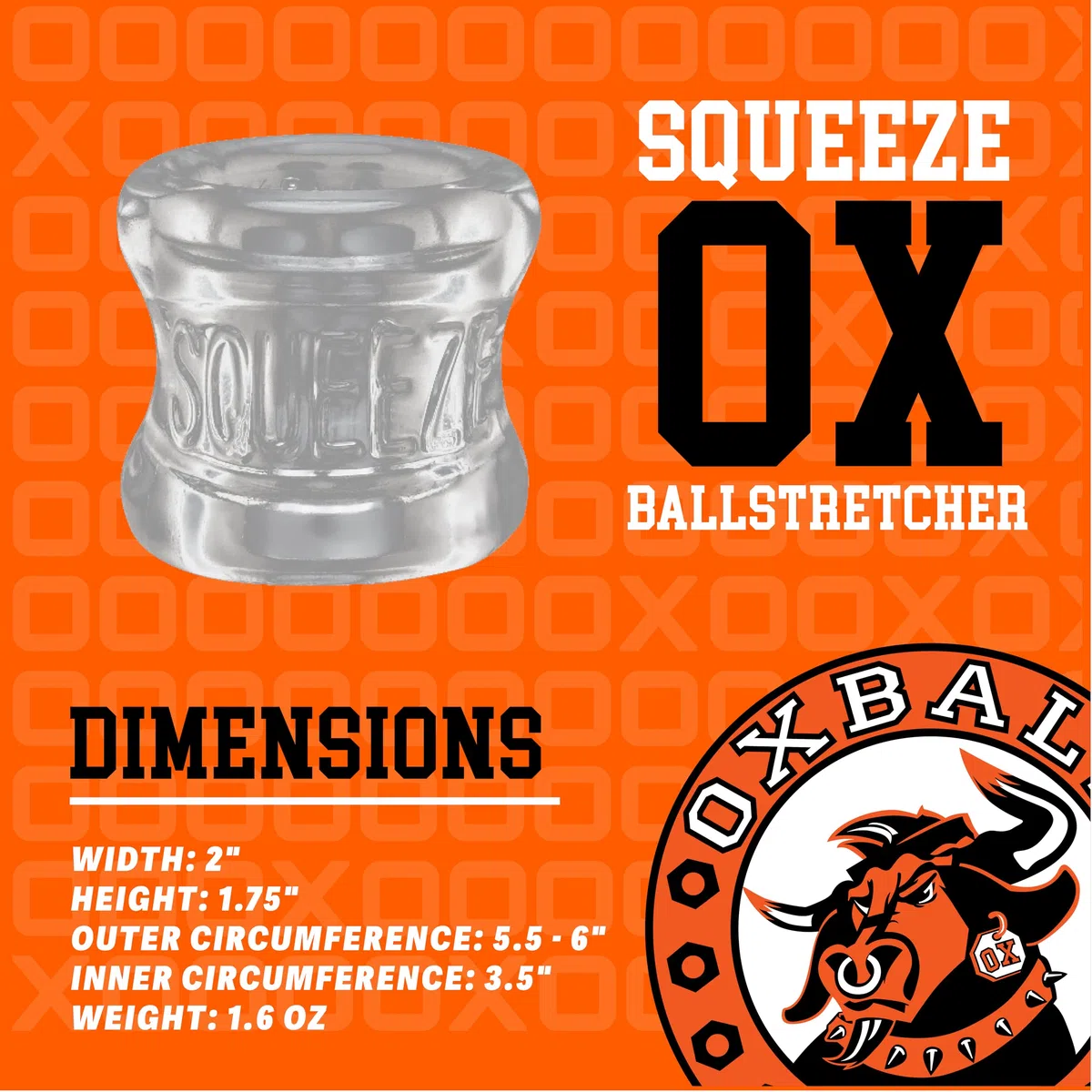 Oxballs Squeeze Ballstretcher - Anello Per Testicoli, Trasparente