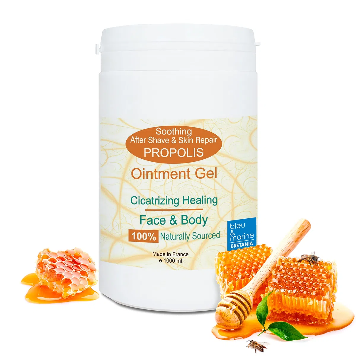 Crema Idratante Gel al Propoli Viso e Corpo 1000 ml - Gel Riparatore Dopobarba Gel Anti Acne Pori Dilatati Maschera Viso Purificante Pelle Grasa Detergente Viso Pell Acneica