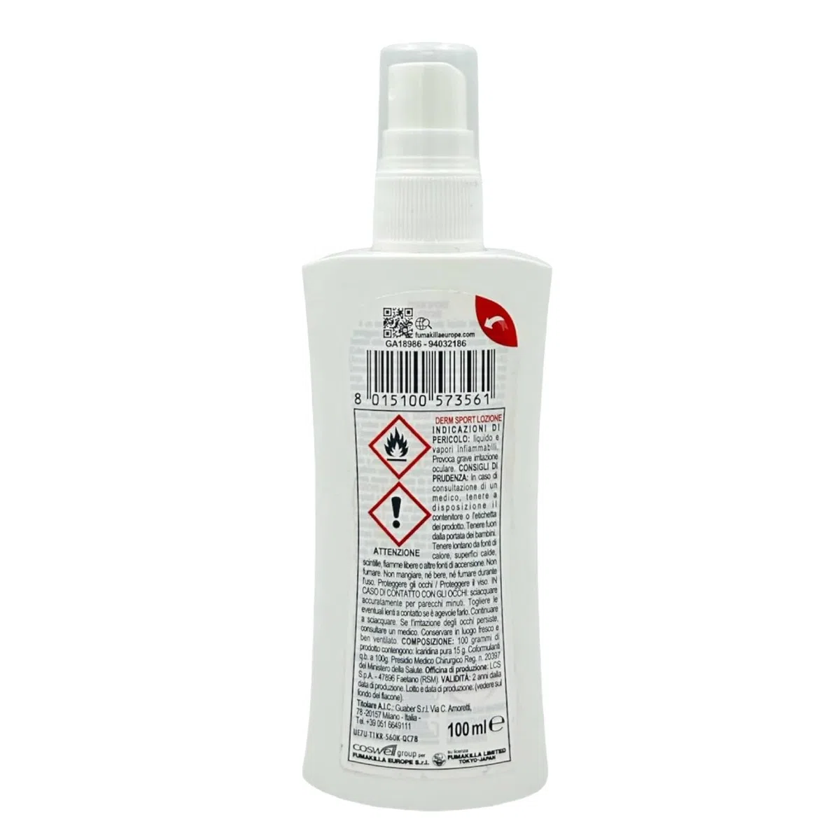 Vape Derm Sport Spray Antizanzare Lozione Antipuntura Contro Zanzare Comuni Zanzare Tigre E Zecche 100 Ml (3 Unità)