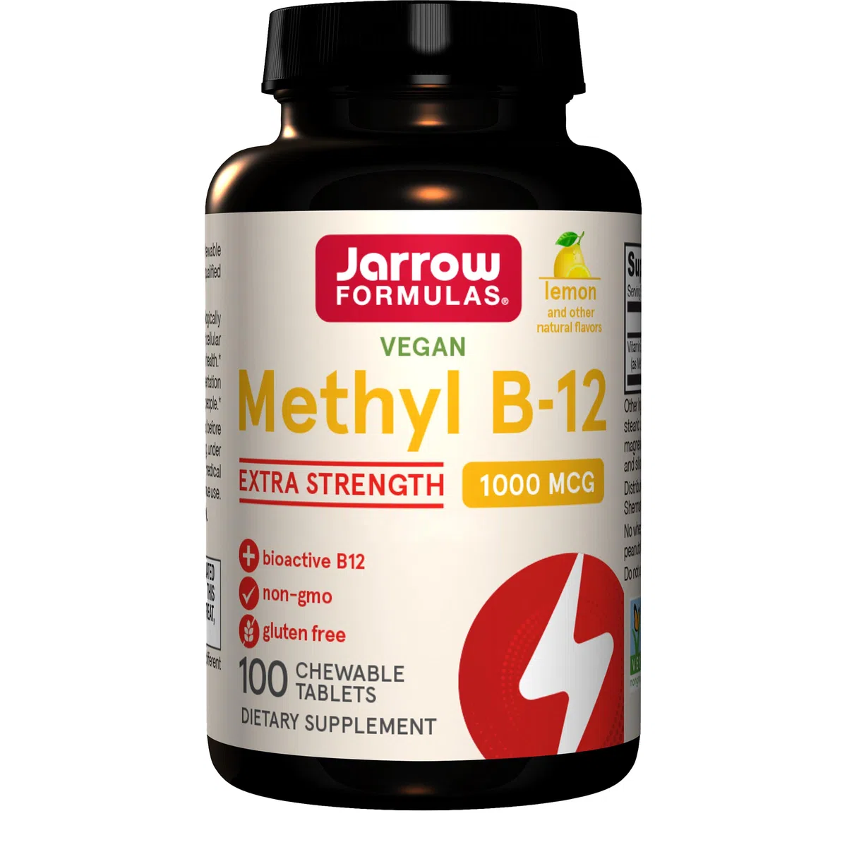 Jarrow Formulas, Methyl B12, 1.000mcg, 2 Giorni di Deposito, Gusto Limone, 100 Compresse Masticabili vegane, Testato in Laboratorio, Senza Glutine, Vegetariano, Senza Soia, Senza OGM