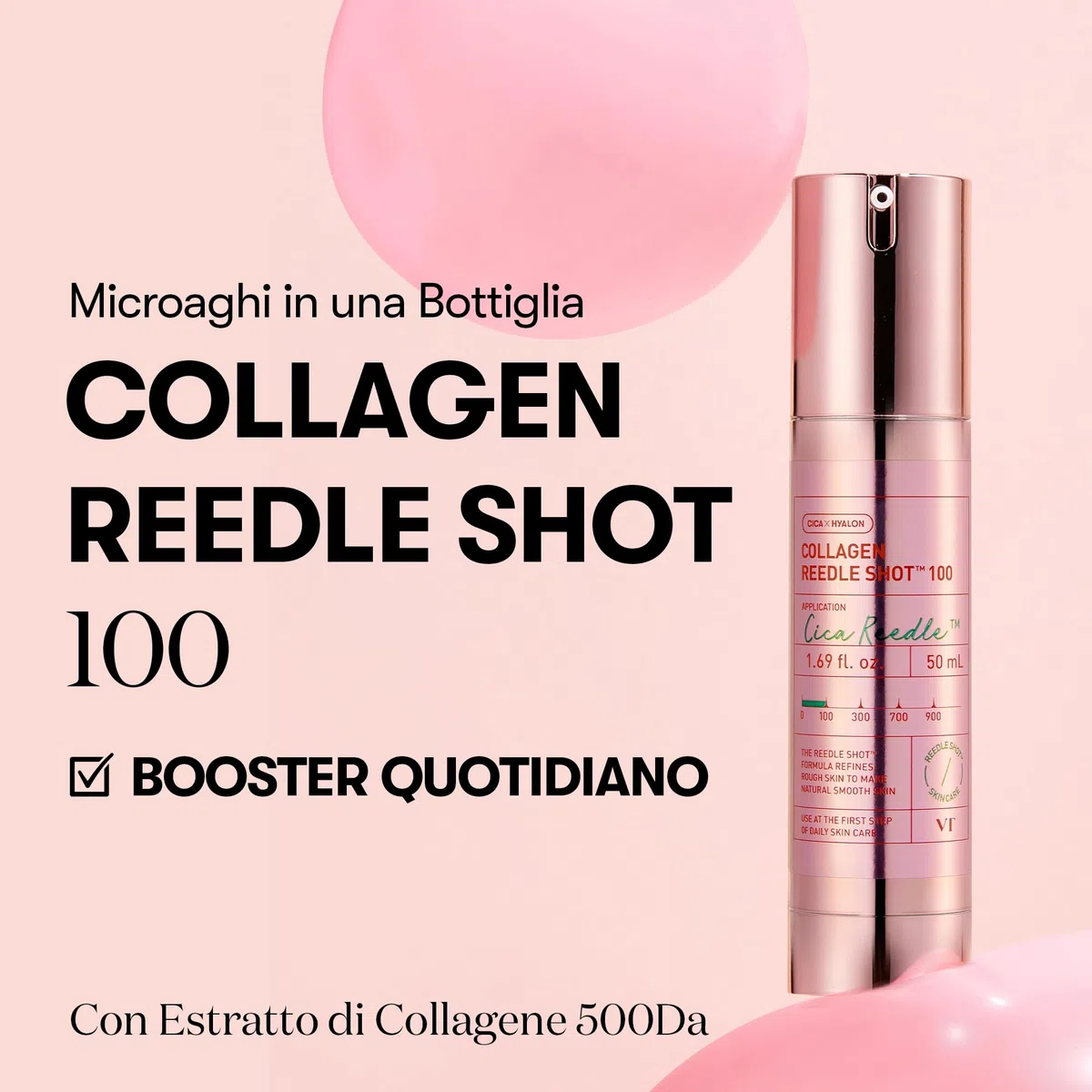 VT COSMETICS VT COLLAGEN REEDLE SHOT 100, siero al collagene per microneedling da 50 ml