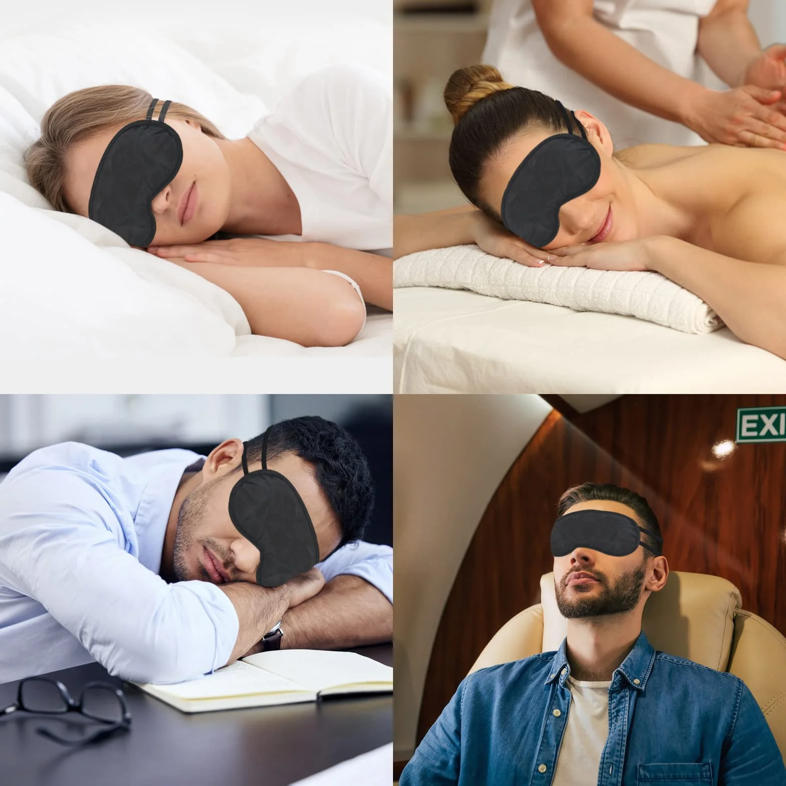 50 Pezzi Coprimaschere per Occhi per Dormire, Maschere per Occhi per Dormire per Uomini Donne, Confezione Singola Copri Occhio per Occhi Benda per Dormire per Viaggi, Aereo, Hotel, Fes