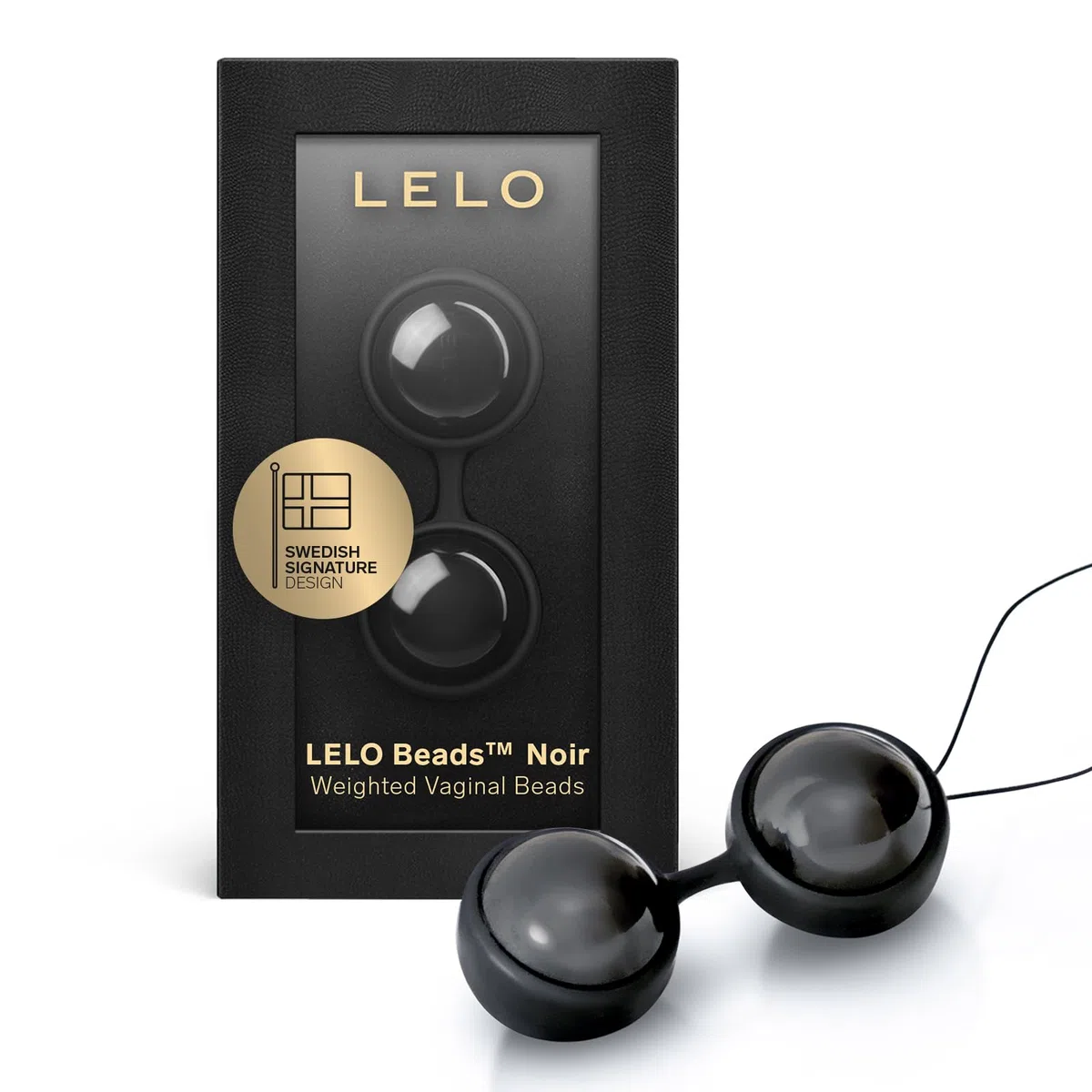 LELO Beads Noir Edizione premium di palline vaginali in silicone per esercizi di Kegel, Eleganti Kegel ball donna