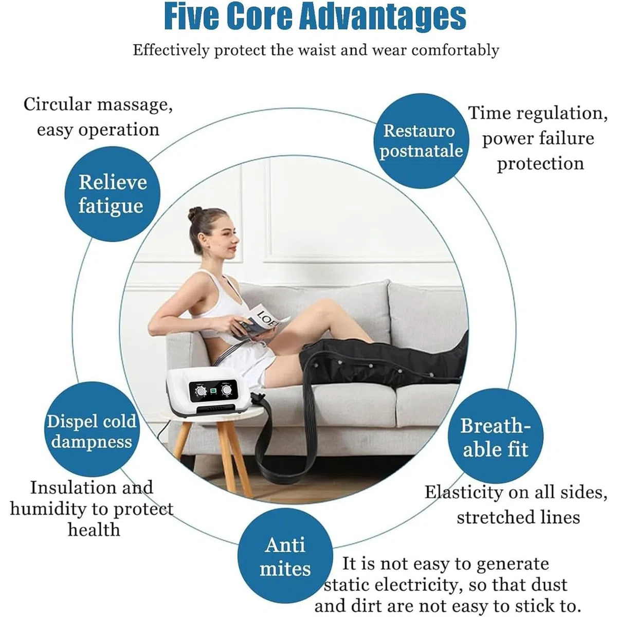 Lymphdrainage Gerät Beine Bei Lipödem, Venen Massagegerät, Lymphdrainage Gerät, Beinmassagegerät, Taille, Arme, Beinabdeckungen, Knöchel und Kalb Massagegerät, Einstellbarer Zeitdruck