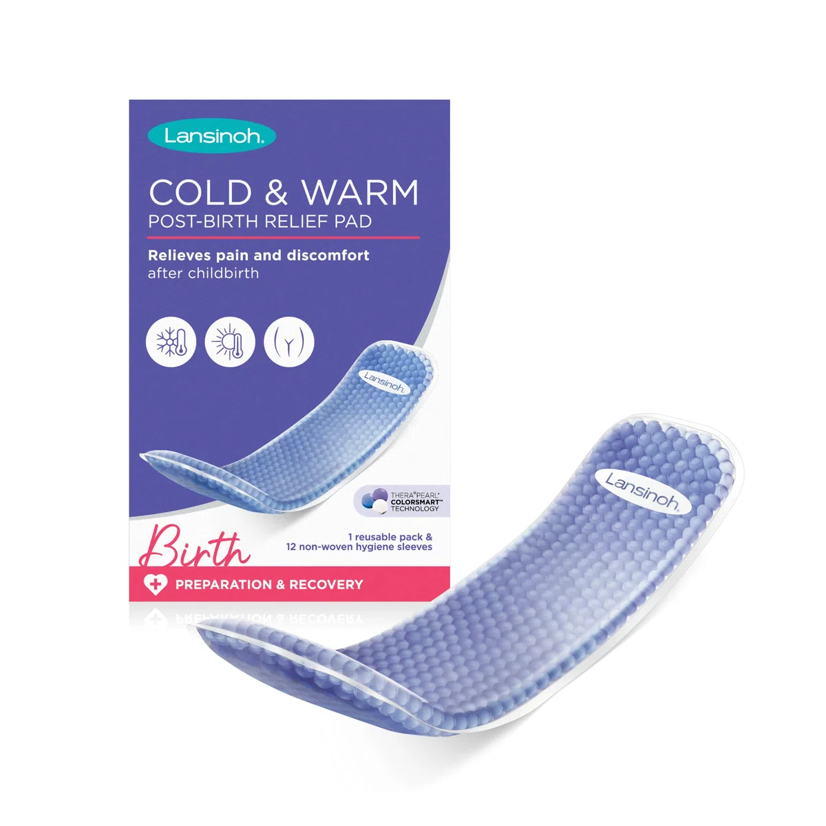 Lansinoh Cold & Warm Assorbenti di sollievo post-parto – Assorbenti refrigeranti post-parto riutilizzabili per microonde nel congelatore Recupero di elementi essenziali dopo il parto