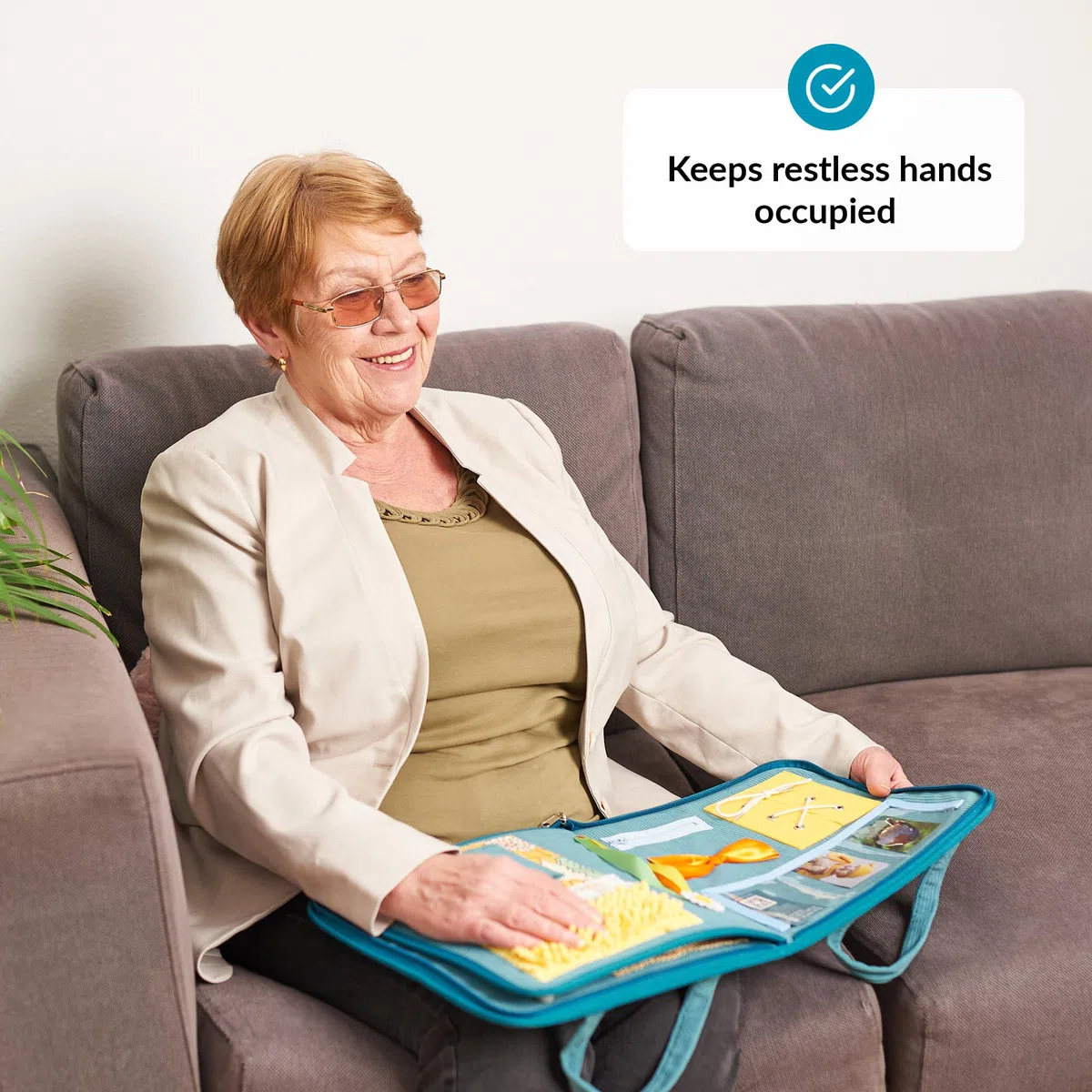 Coperta Fidget | Coperta Fidget per adulti con demenza | Giocattoli per adulti per l'Alzheimer | Coperta sensoriale | Tappetino per il tempo libero | Giocattoli Fidget per la demenza