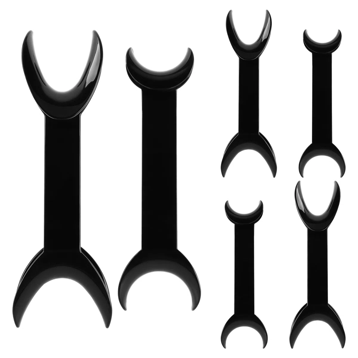 HEALIFTY 8pcs strumento dentale doppia testa apri bocca T-forma intraorale guancia labbra divaricatore (nero)