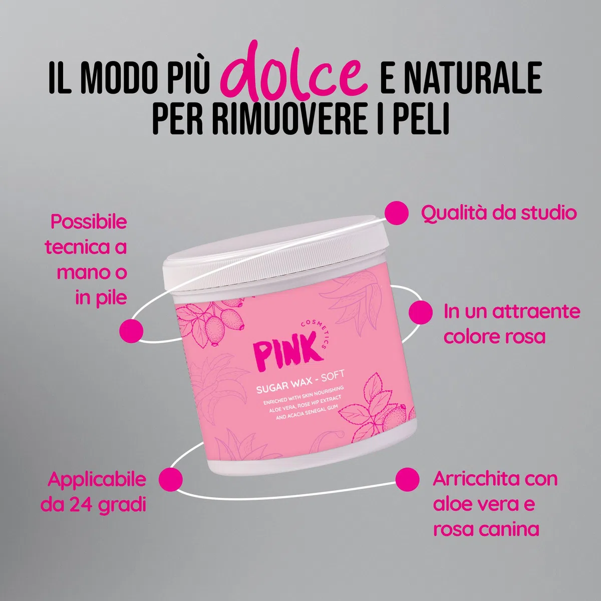 Pasta di zucchero perfettamente rosa Cera depilatoria morbida - 500g