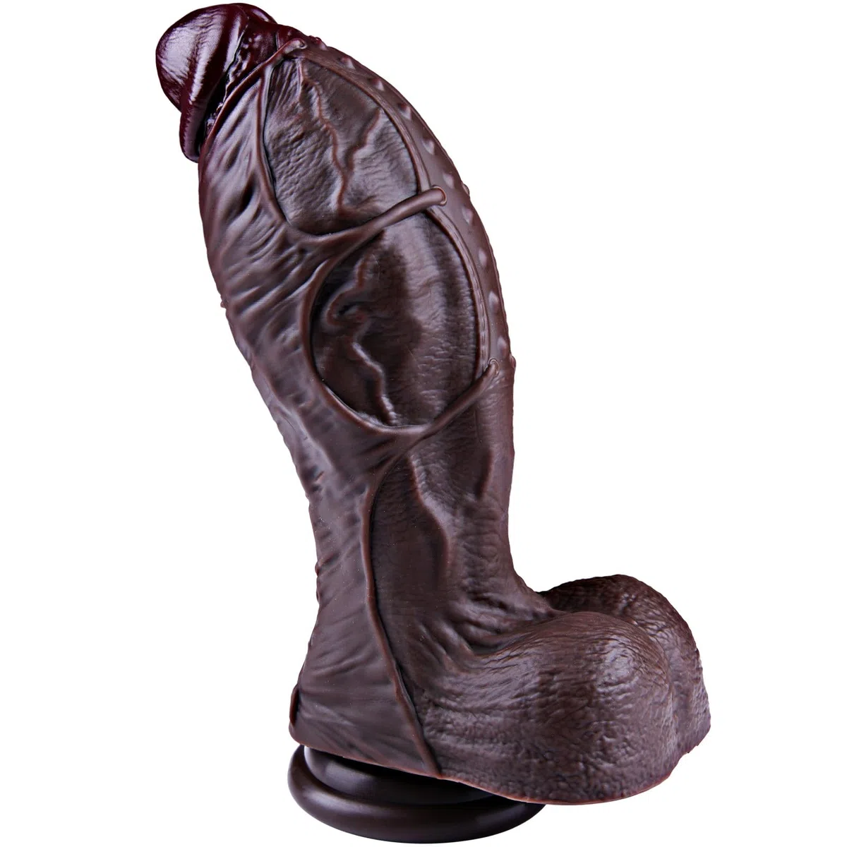 Enorme dildo nero da 7,8 cm di diametro, fallo spesso oversize realistico da 26,5 cm, fallo lungo con base a ventosa, fallo oversize XXL, fallo anale largo, adatto a uomini e donne esperti