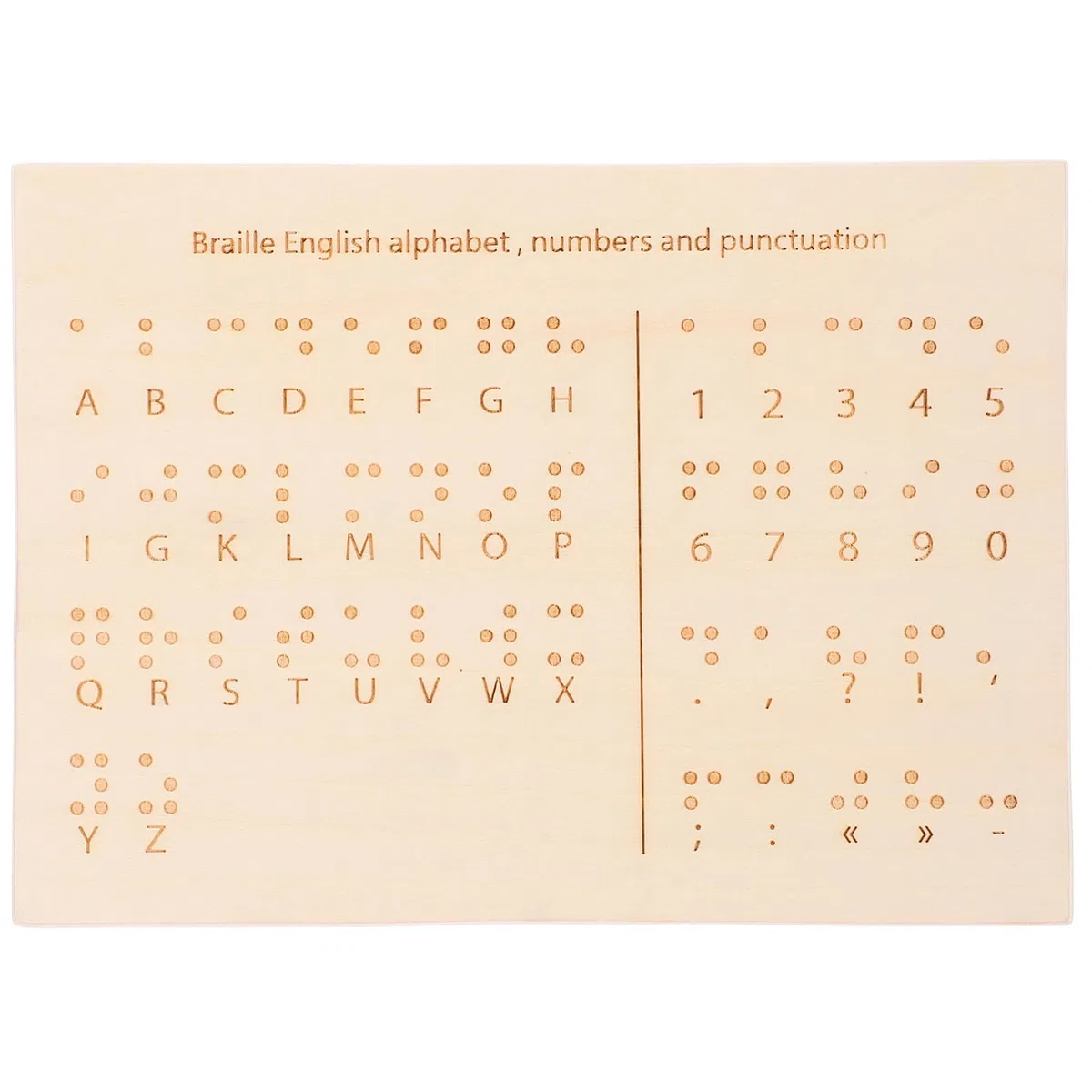 EXCEART Tavola Braille in Legno Beige per Decodifica e Scrittura, Design Leggero e Funzionale, Strumento Didattico per Apprendimento Braille per Non Vedenti