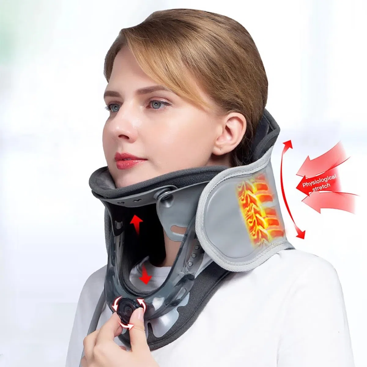 NEWFUN Trazione Cervicale, Dispositivo di Trazione Cervicale, Elimina le Tensioni Cervicali, Stabilizza e Allevia la Pressione Sulla Solonna Cervicale, Aadatto sia per Uomini che per Donne