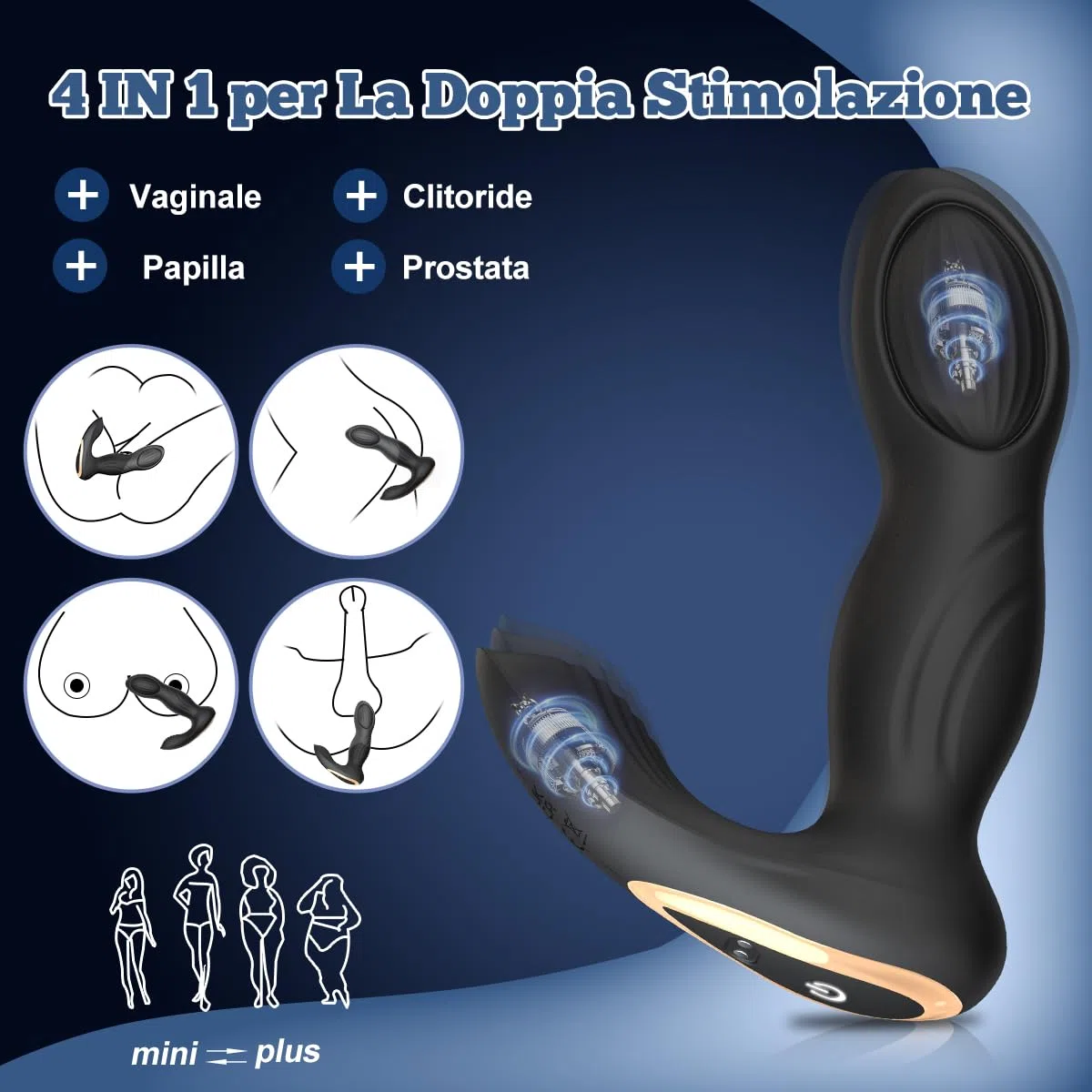 Vibratore Plug Anale-Dilatatore Donna Vibratoreper Donna Professionale Clitoride Vibratori Squirting con Telecomando App da telefono Sex Toys Prostata Vibratore per Uomo Sexytoysys Coppia (Nero Blu)